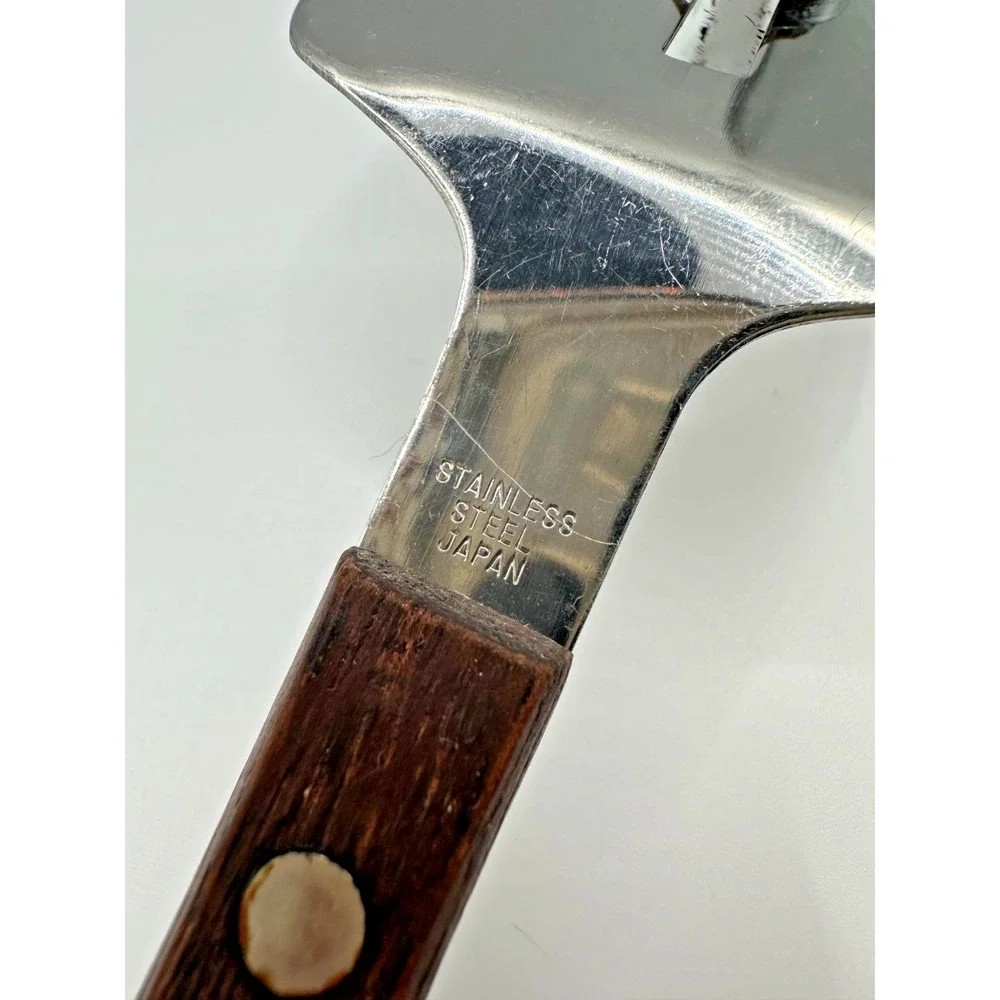 Vintage Sliding Cake Server Spatula Gadget Pies Cakes‎ Stainless Wood Handle